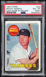 1969 Topps #500 Mickey Mantle PSA NM-MT 8 (mc)