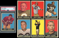 1961 Topps Football Near Set (179/198) with PSA NM 7 John Brodie Rookie