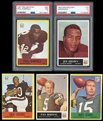 1965-1967 Philadelphia Football Near Set Run (3) - 556 Total Cards with 5 Graded