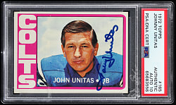 1972 Topps Football #165 Johnny Unitas Signed PSA/DNA Authentic with "10" Autograph
