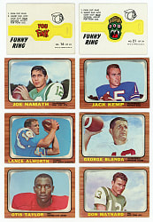 1966 Topps Football Near Set (127/132) Plus (5) Unpunched Funny Rings