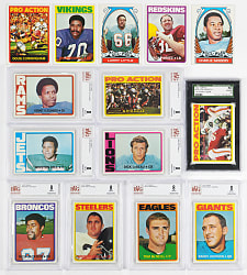 1972 Topps Football High Number Partial Set (38) with (16) Graded, (8) Hall of Famers Including Joe Namath IA