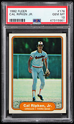 1982 Fleer #176 Cal Ripken Jr. Rookie PSA GEM MINT 10
