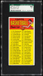 1969-1970 Topps Basketball #99 Checklist SGC NM 7