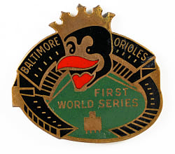 1960 Baltimore Orioles Phantom World Series Press Pin - Extremely Rare