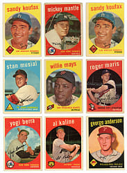 1959 Topps Shoebox Collection (446) with (36) Hall of Famers Including #10 Mickey Mantle