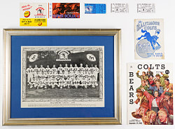 1953-1970s Baltimore Colts Treasure Chest (37) with 1953 First Year Items, NFL Championship Tickets & 1958-1959 Attleboro China