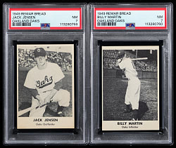 1949 Remar Bread Oakland Oaks PSA NM 7 Graded Pair with Billy Martin & Jackie Jensen