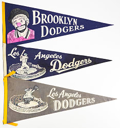 1950s-1960s Brooklyn/ Los Angeles Dodgers Pennant Group (5)