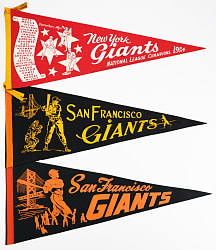 1954-1960s New York/San Francisco Giants Pennant Group (6)