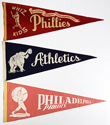 1940s-1960s Philadelphia Athletics/ Phillies Pennant Group (3)