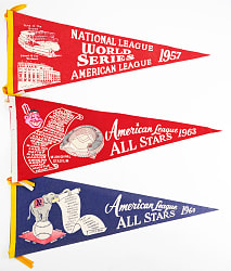 1950s-1970s World Series/All-Star/Cooperstown Pennant Collection (7)