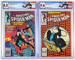 1984-1988 Marvel Amazing Spider-Man CGC Graded Comics (2) with #252 1st Black Suit 8.5 & #300 1st Venom 9.6