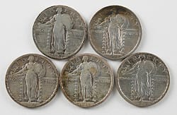 1916-1930  Standing Liberty Quarter Near-Complete Set (35/37)