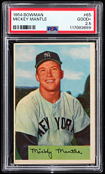 1954 Bowman #65 Mickey Mantle PSA GOOD+ 2.5