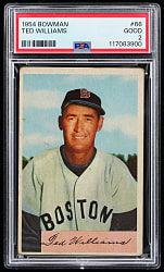 1954 Bowman #66 Ted Williams PSA GOOD 2