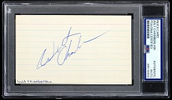 Wilt Chamberlain Signed Index Card - PSA/DNA Authentic