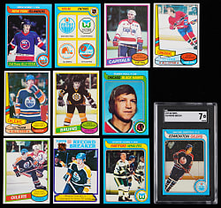 1979-1980 & 1980-1981 Topps Hockey Complete Set Pair with 1979-1980 #18 Wayne Gretzky Rookie SGC NM 7