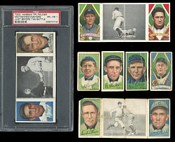 1912 T202 Hassan Triple Folders Group (7) with Christy Mathewson & Frank Chance