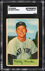 1954 Bowman #65 Mickey Mantle SGC Authentic