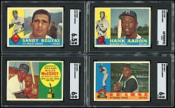 1960 Topps SGC Graded Hall of Fame Group (4) with Aaron, Clemente, Koufax & McCovey Rookie