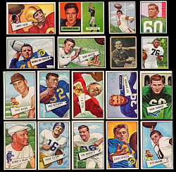 1948-1957 Football Card Collection (212) with 1952 Bowman Large Partial Set (73/144) Including Hall of Fame Rookies