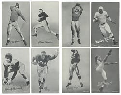 1948-1952 Football Exhibits Starter Set (24/59) with Tough Shortprints Including Chuck Bednarik & Joe Perry