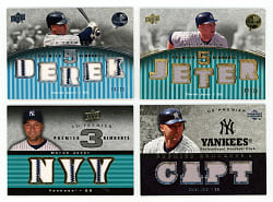 2007-2008 UD Premier Derek Jeter Game-Used Relic Group (7) with (3) Quintuple Relics