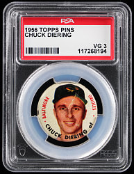 1956 Topps Pins Chuck Diering Shortprint PSA VG 3