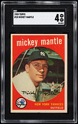 1959 Topps #10 Mickey Mantle SGC VG/EX 4