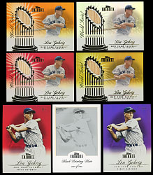 2012 Topps Tribute Lou Gehrig Collection (17) with Complete Rainbow Base Master Set (13/13) Including All (5) #1/1 Plus Near Rainbow Relic Set (4/5)