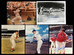 Signed 8x10 Photograph Collection (28) with Hank Aaron, Joe DiMaggio & Mickey Mantle