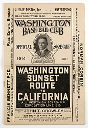 1914 Philadelphia Athletics vs. Washington Nationals (Senators) Program with Various Hall of Famers & Gandil Including (2) W. Johnson Images