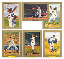 Perez-Steele Great Moments Signed Collection (30) In Album With Aaron, Koufax, Mantle, Mays, T. Williams