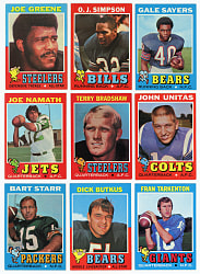 1971 Topps Football Complete Set of (263) Plus Game (34/52) & Pin-Ups (29/32) Near/Partial Sets - Clean!