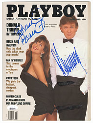 1990 Donald Trump and Brandi Brandt Dual-Signed Playboy Magazine - Full JSA LOA