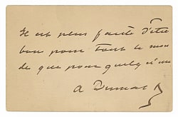 Alexandre Dumas Signed Handwritten Note - Full JSA LOA