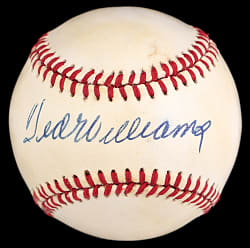Ted Williams Single-Signed OAL/Brown Baseball