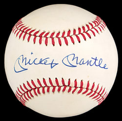 Mickey Mantle Single-Signed OAL/Brown Baseball
