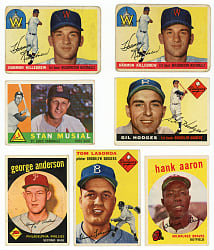 1952-1961 Topps Collection (360) with (40+) Hall of Famers Including Aaron, Banks & Mays