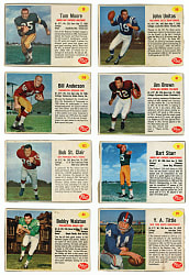 1962 Post Cereal Football Collection (108) with Hall of Famers & Shortprints Including #61 Jim Brown