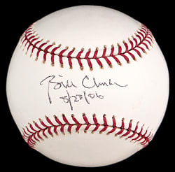 Bill Clinton Single-Signed & Dated OML/Selig Baseball with Full JSA LOA