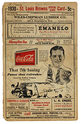 1930 Philadelphia Athletics Team-Signed Scorecard with 17 Signatures Including Jimmy Foxx, Al Simmons & Eddie Collins - Full JSA LOA
