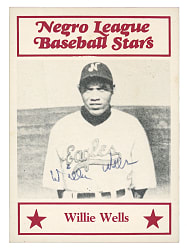 1984 Willie Wells Signed Negro League Baseball Stars Card - Full JSA LOA