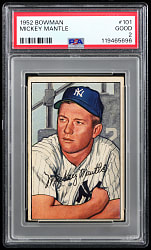 1952 Bowman #101 Mickey Mantle PSA GOOD 2