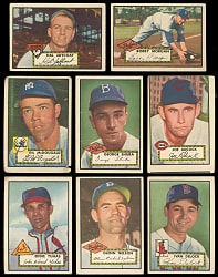 1952 Topps High Number Collection (28) with Adcock, McDougald & Shuba Rookies