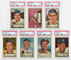 1952 Topps PSA GOOD 2 to VG 3 Graded High Number Group (7) with #342 Clem Labine Rookie