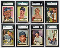 1952 Topps SGC Graded High Number Collection (8) with #396 Dick Williams Rookie