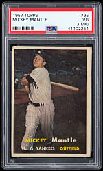1957 Topps #95 Mickey Mantle PSA VG 3 (mk)