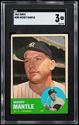 1963 Topps #200 Mickey Mantle SGC VG 3
